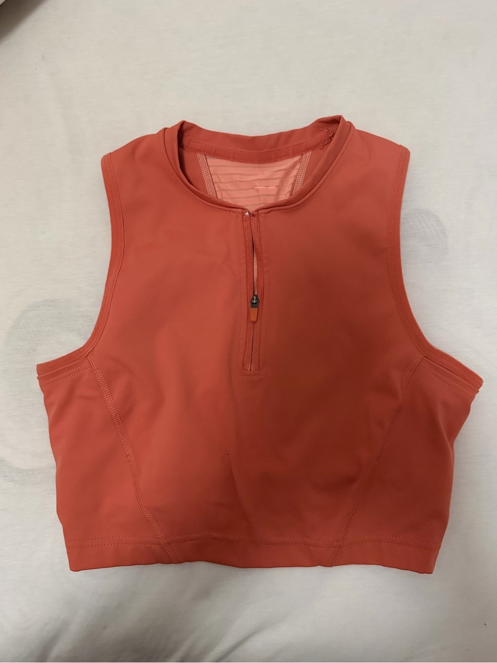 Nike Zip-Front Crop Sports Bra in Coral